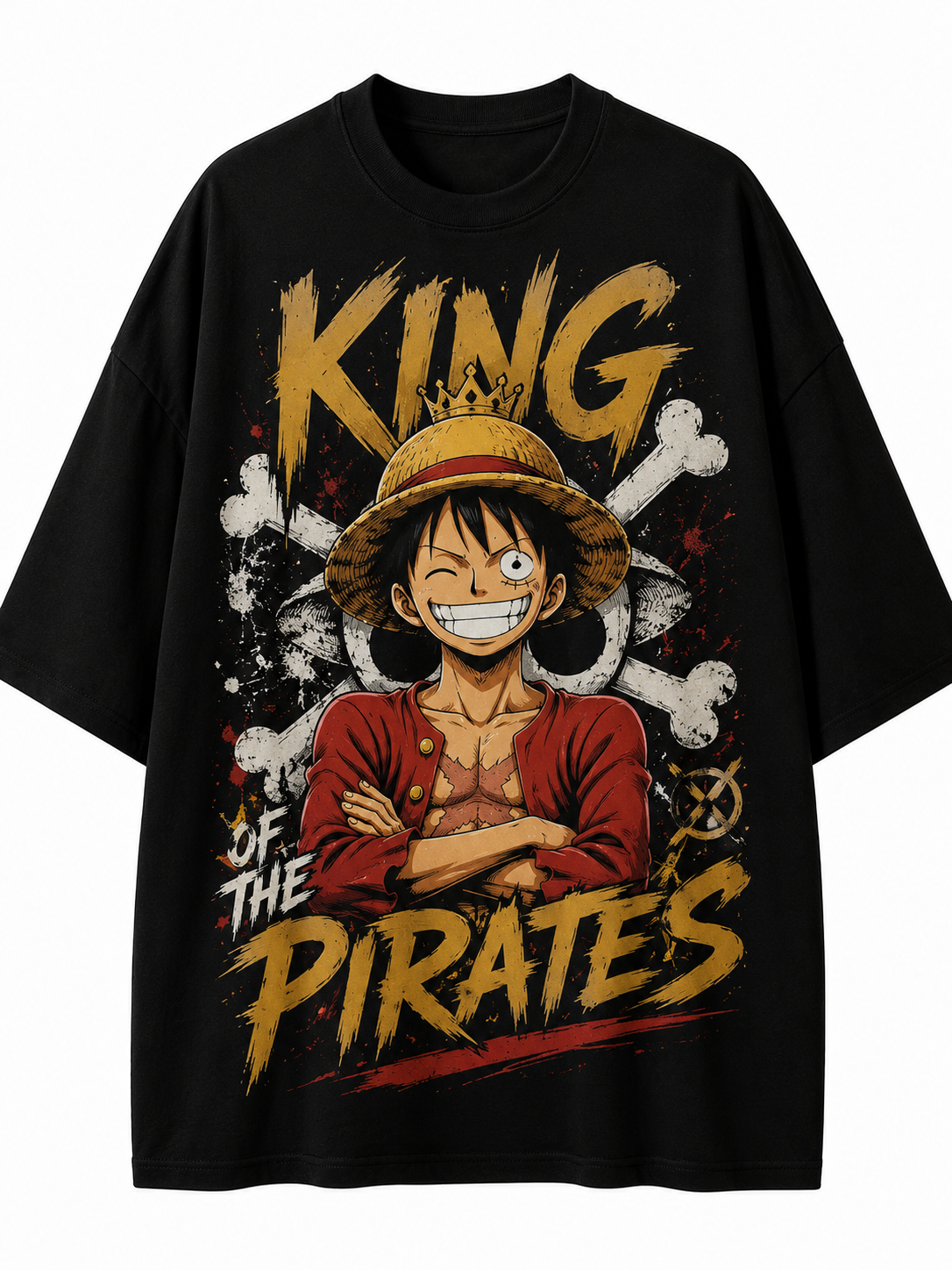 Men's Black Oversized King of the Pirates T-Shirt